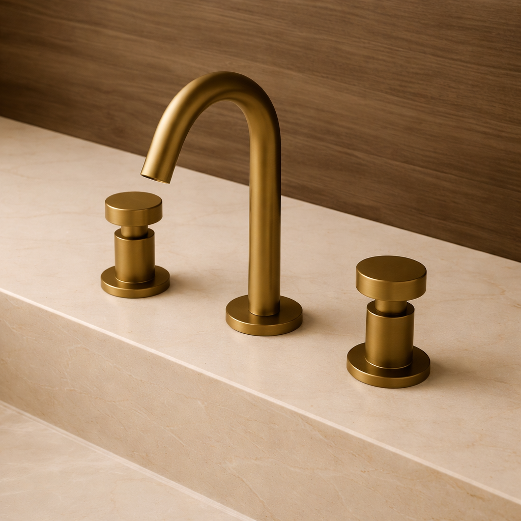 Antique Brass Faucet in Classical Bathroom Setting